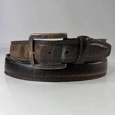 Columbia Very Worn Stretched Brown Genuine Leather Work Belt - Men's Size 40 • $11.90