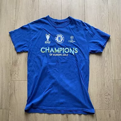 Chelsea 2012 Champions League Final T Shirt Munich Official Size M Collectable • £11.50
