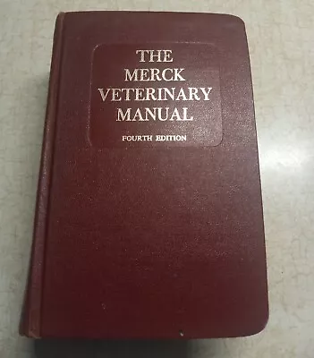 Vintage The Merck Veterinary Manual 4th Edition 1973 Hardcover Animal Science • $15