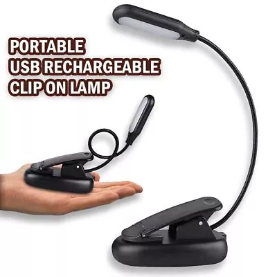 USB Rechargeable Mini LED Reading Book Light W/Flexible Clip Desk Table Lamp US • $8.99