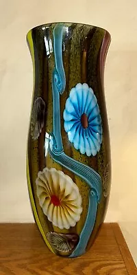 Huge Murano Hand-Blown Millefiori Abstract Glass Vase - Italy • $200