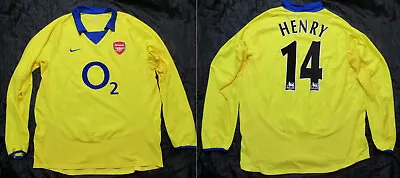 Thierry Henry #14 ARSENAL LONG SLEEVE GUNNERS Shirt Jersey NIKE 2003/05 Adult L • £299