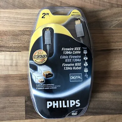 £9.99 • Buy Philips Firewire IEEE 1394 DV Cable 6 To 4 Pin DV-OUT - PC TO DV Out - Camcorder