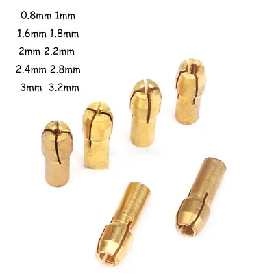 £1.50 • Buy 0.8mm-3.2mm Brass Collets M8 X 0.75 Rotary Drill Bit Chuck Vice Nut Tool Adapter