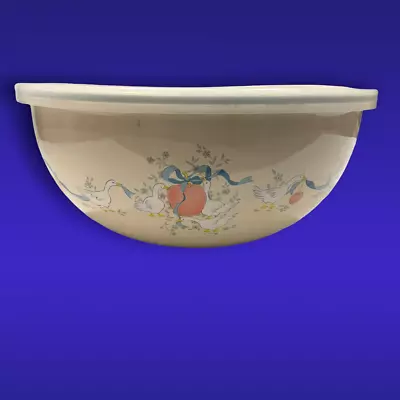 International  China MARMALADE GOOSE Metal Enamel MIxing  Bowl  & Lid GEESE 8.5” • $15.17