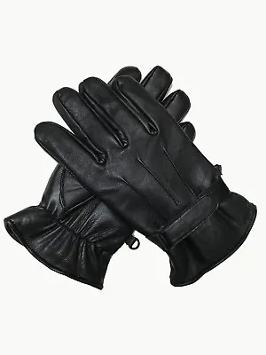 Leather Genuine Gloves Men’s Insulated Light Fleece Lining For WinterBlack • $12.99