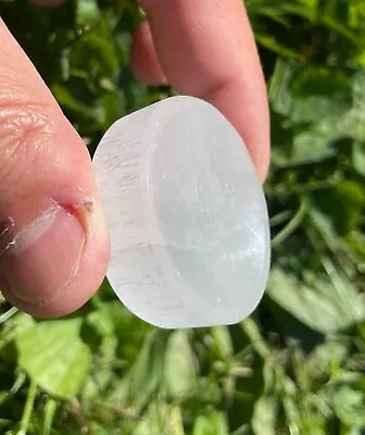 Selenite Worry Pocket Thumb Stone - Natural Metaphysical Chakra Healing - P8 • $6