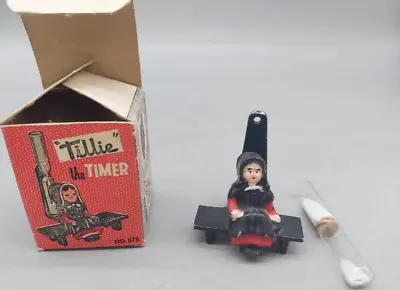 VTG Cast Iron Tillie The Timer Amish Lady On Bench Sand Timer Original Box #875 • $15