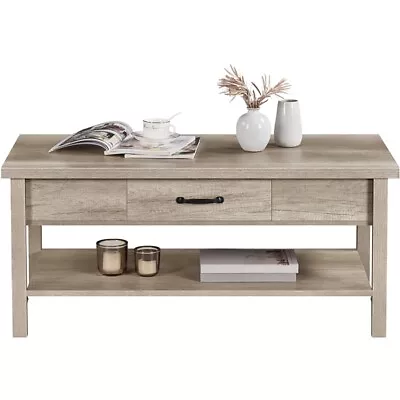 Lift Top Coffee Table With Hidden Storage Living Room Coffee Accent Table Gray • $109.99