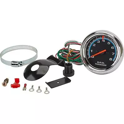 3-1/2  Chrome Electric Tachometer Kit 8K RPM - Perfect For Hot Rods • $83.99