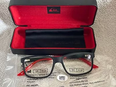 QUIKSILVER Glasses QS 59 30790766 BLACK/RED MENS DESIGNER FRAMES NEW With Case • £44.99
