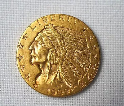 1909-D $5 Five Dollar Indian Head Liberty Half Eagle Gold Coin • $575