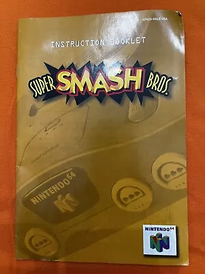 Super Smash Brothers ~ Nintendo 64 Manual Instruction Booklet ~Amazing Condition • $9.99