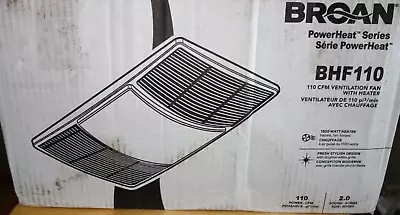 Broan PowerHeat 110 CFM Bath Exhaust Vent Fan Heater No Light Model BHF110 • $157