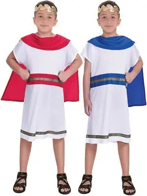 Childs Julius Caesar Fancy Dress Costume Roman Emperor Toga Book Week Kids Boys • £8.95