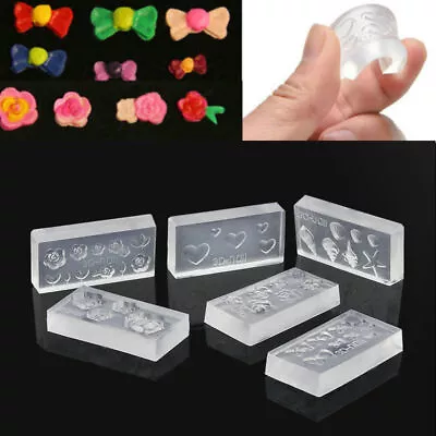 6pcs Silicone Fashion Durable 3D Acrylic Mold For Nail Art DIY Decoration Design • $2.25