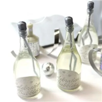 Silver Champagne Wedding Bubbles - 32ml - 24pk • £6.99