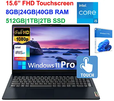 2024 Lenovo Ideapad Laptop 15 FHD Touch Intel I5 Upto 40GB RAM&2TB SSD Win 11Pro • $669