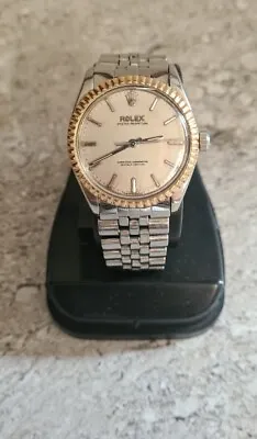 $7200 • Buy Vintage Rolex Oyster Perpetual Gents Wrist Watch, Circa 1970s, 18k Gold Bezel.