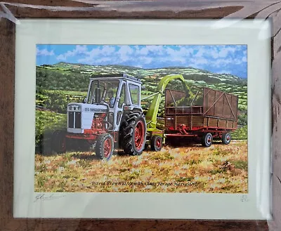 Picture Print David Brown Tractor Claas Forager Working Scene Ltd Edition Framed • £44.99