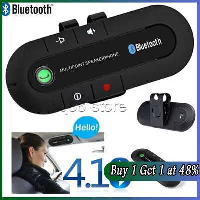 Wireless Bluetooth Speaker Hands-Free Car Kit Speakerphone Visor Clip Receiver • £6.98