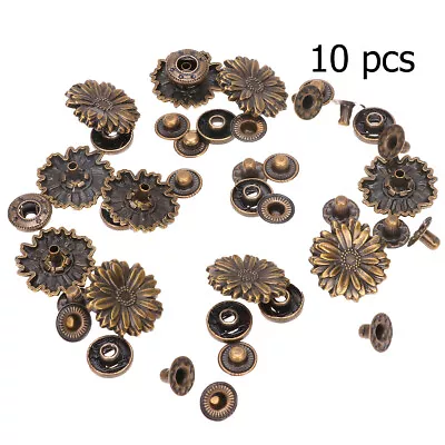 10 Sets Snap Buttons Fasteners Clasp Button Bronze Snap Fastener Sew On Snap • $8.69