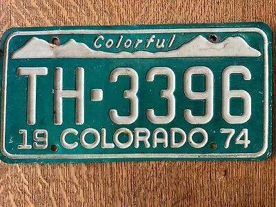 Vintage 1974 Colorado License Plate Tag TH-3396 • $14