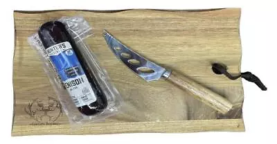 Hunters Reserve Cutting Board W/knife Exotic Elk Bison Venison Summer Sausage • $29.99