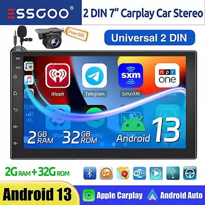 7  Double 2Din Car Stereo Radio Auto Android13 Touch Screen GPS 32G Carplay +CAM • $71.89