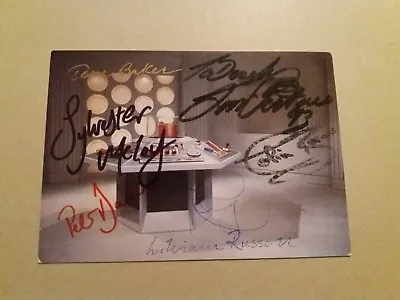 £655 • Buy Doctor Who Hand Signed Card, 6 Doctors + William Russel, Unique Piece !!