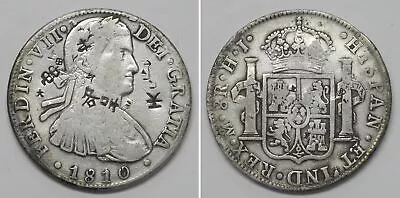 X5731  1810 Mo HJ MEXICO 8 Reales Colonial Silver Coin W/Asian Chopmarks KM110 • $94.05