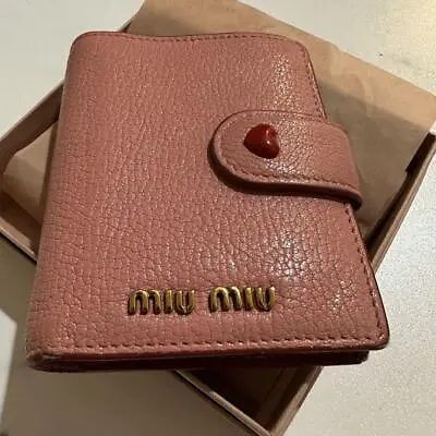 Miumiu Love Letter Bifold Wallet Pink 1 Branded • £166.47