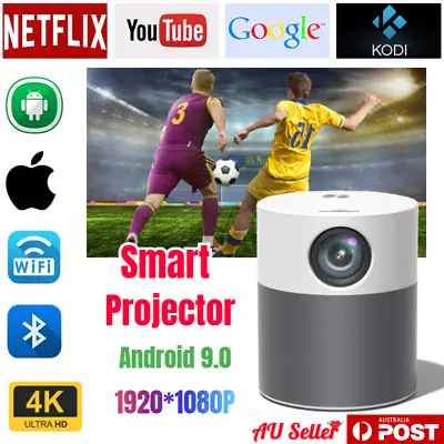 $200.45 • Buy Smart Portable HD 4K 1080P Wireless WiFi Projector Buetooth Android Movie Video