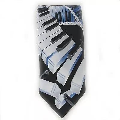 Addiction Piano Keys Music Multicolor Polyester Tie 3.75 X 60 • $12.99