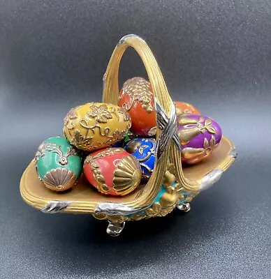 Vintage Seasons Of Faberge By Franklin Mint Autumn Egg Basket With 9 Eggs • $129.95