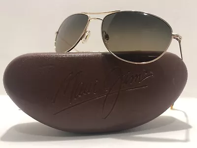 Maui Jim Baby Beach Polarized Titanium Sunglasses MJ 245-16 Gold Japan 56-18-120 • $219.99