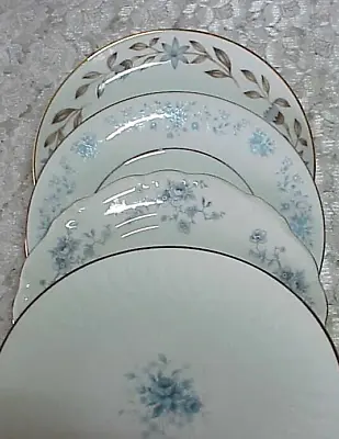 Vintage Mismatched China Dessert Plates (4) Gold Silver Bands 6  To 6 1/4  • $18.39