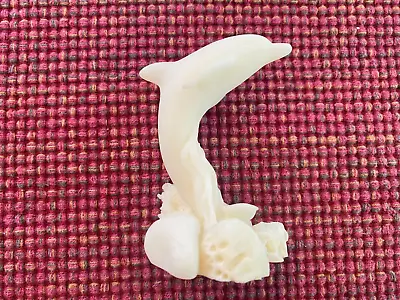 LENOX Handcrafted Dolphin Coral Reef Sparkling Frosted Marble Sculpture Beige • $9.95