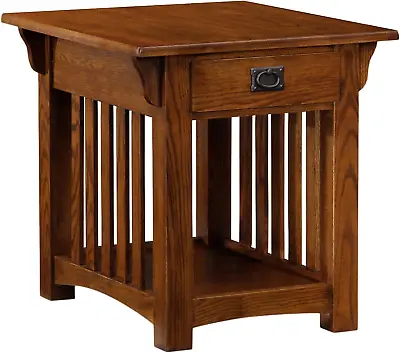 Leick Furniture Mission Drawer End Table Solid Ash And Oak Veneers 22 In X 25  • $283.99