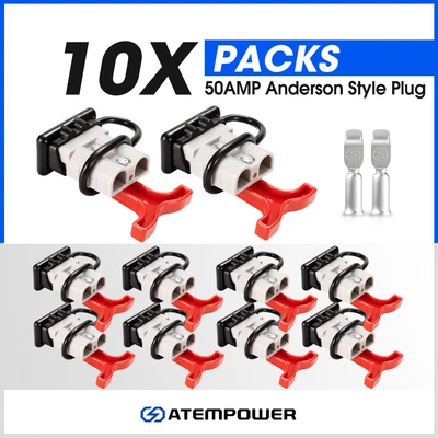 $29.95 • Buy 10pcs 50 AMP Anderson Style Plug Dust Cover With T Handle Trailer Solar Caravan