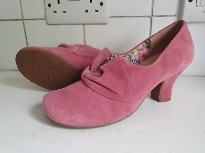 £24.99 • Buy Hotter Donna Designer Uk 4 Eu 37 Womens Pink Suede Leather Low Heels Court Shoes