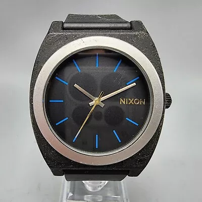 Nixon Time Teller Watch Men 39mm Black Dial Black Tone Round Plastic New Battery • $24.99