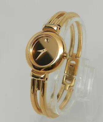 Womens Authentic Swiss Gold Reflective Mirror Dial Bangle Sapphire Crystal Watch • $99