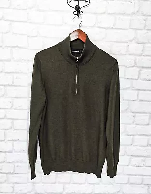 J Lindeberg 100% Merino Wool Zip Neck Men's Jumper Sweater Size XL • £33.60