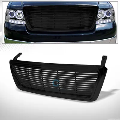 Fits 04-08 Ford F150 Glossy Blk Horizontal Billet Front Hood Bumper Grill Grille • $91.95