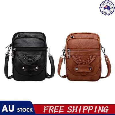 Women Solid Color Zipper Mini Handbag Purse Crossbody Bag Soft PU Shoulder Bag • $11.59