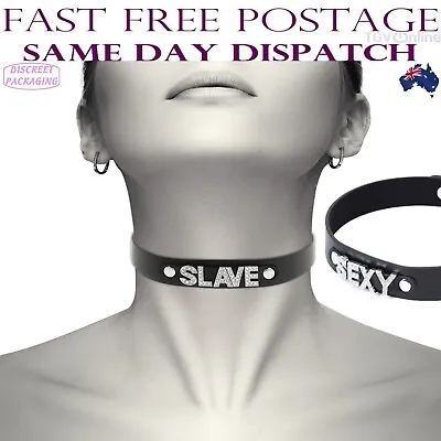 Bondage Slave Sexy Neck Collar Leather Fetish Sex Toy For Couples Women BDSM S+M • $16.95