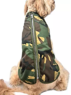 Doggie Coats Camouflage Camo Step-In Fleece Lined Waterproof Dog Coat Jacket • £23