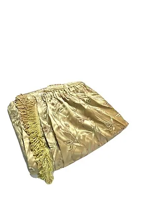 Vintage Custom Heavy Curtain Drape Pinch Pleat Gold Silk Embroidered Luxury Wow • $269.99
