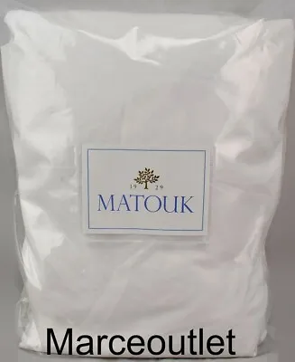 Matouk Milano 600 Thread Count Egyptian Cotton Percale QUEEN Fitted Sheet White • $87.89